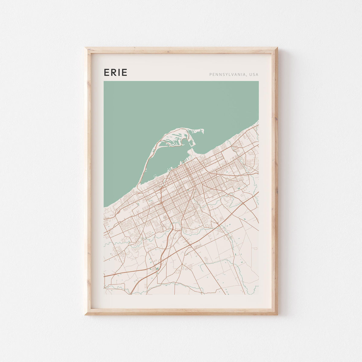 erie, pennsylvania map poster - image 1