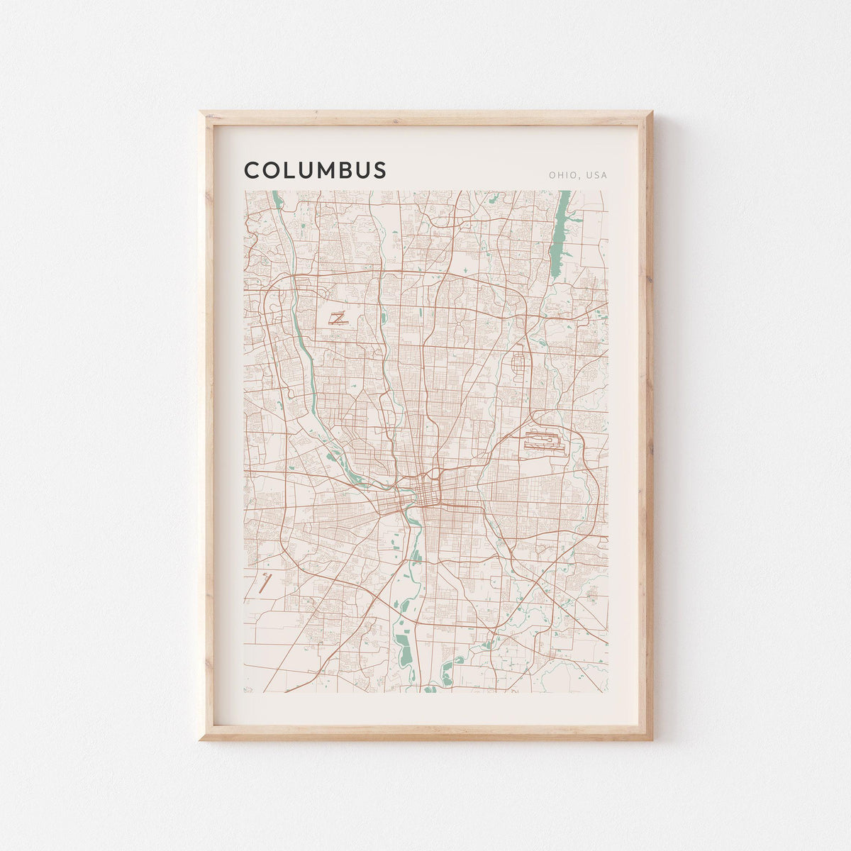 columbus, ohio map poster - image 1