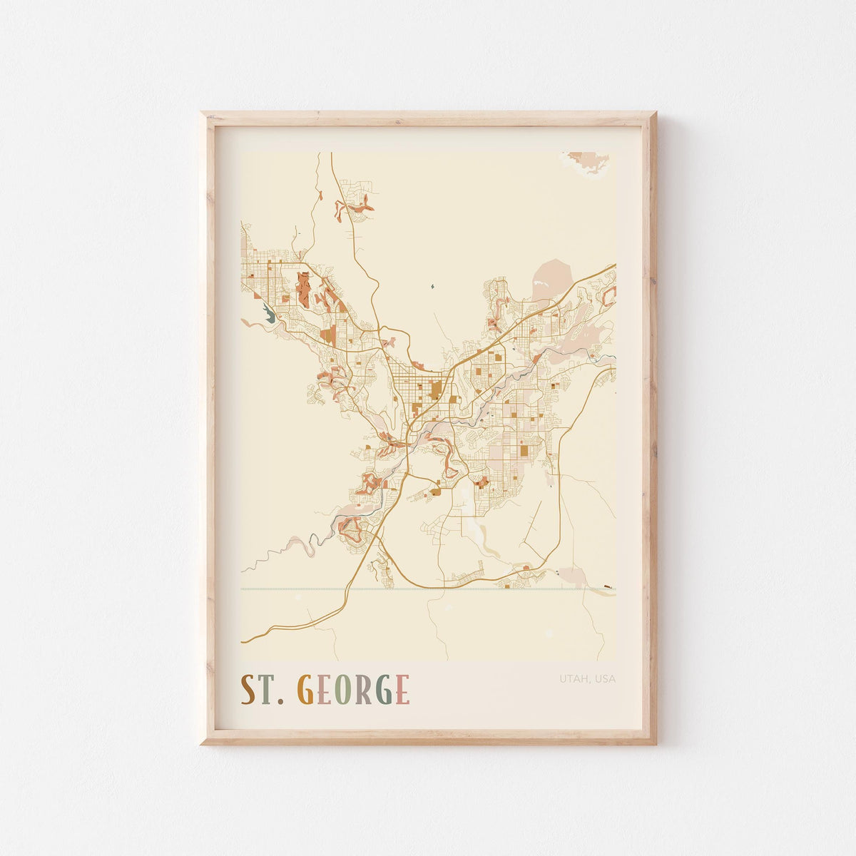 st. george, utah map poster - image 1