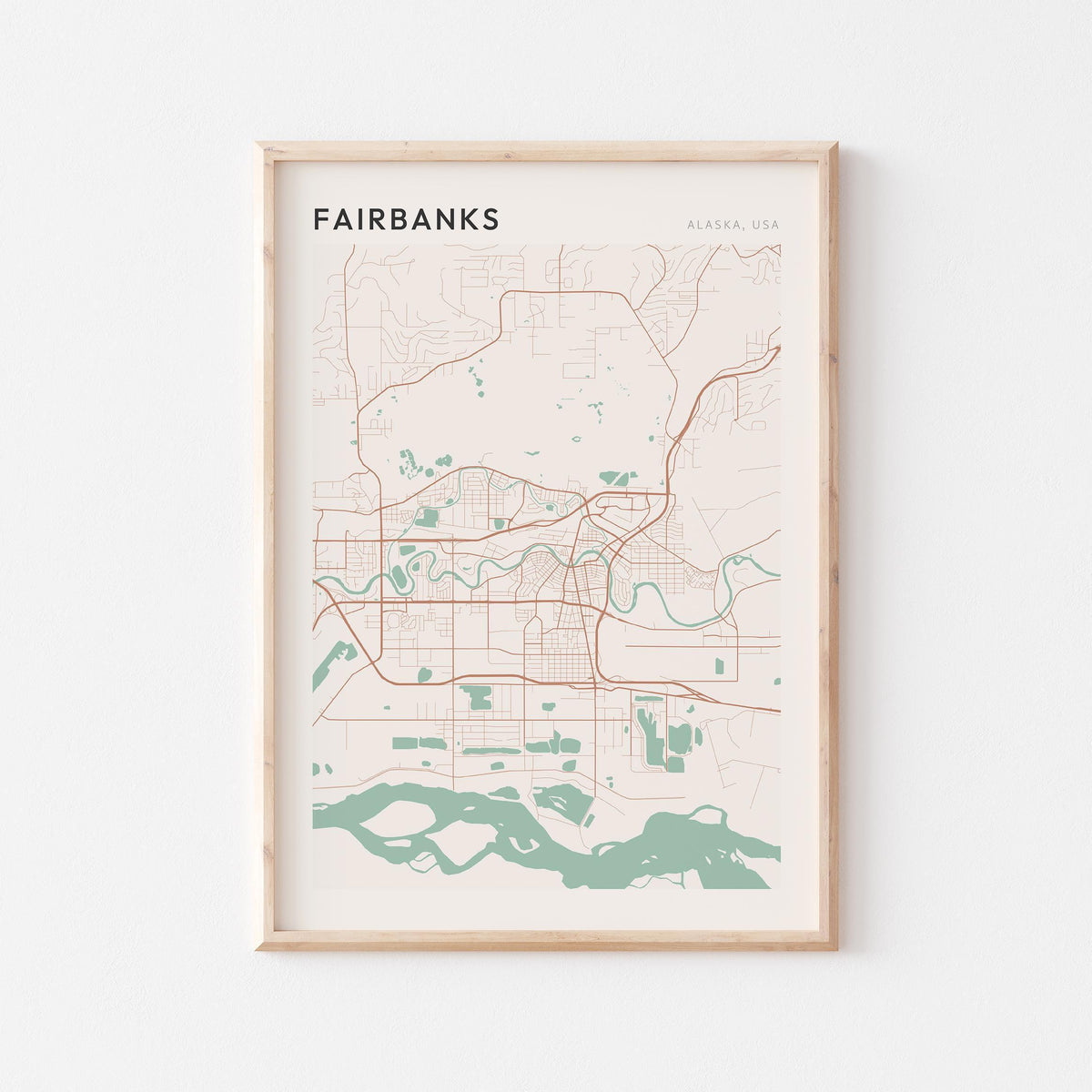 fairbanks, alaska map poster - image 1