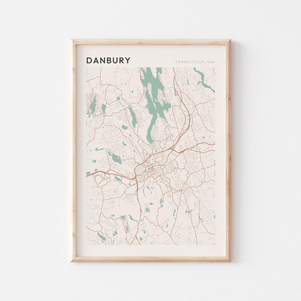 danbury, connecticut map poster - image 1