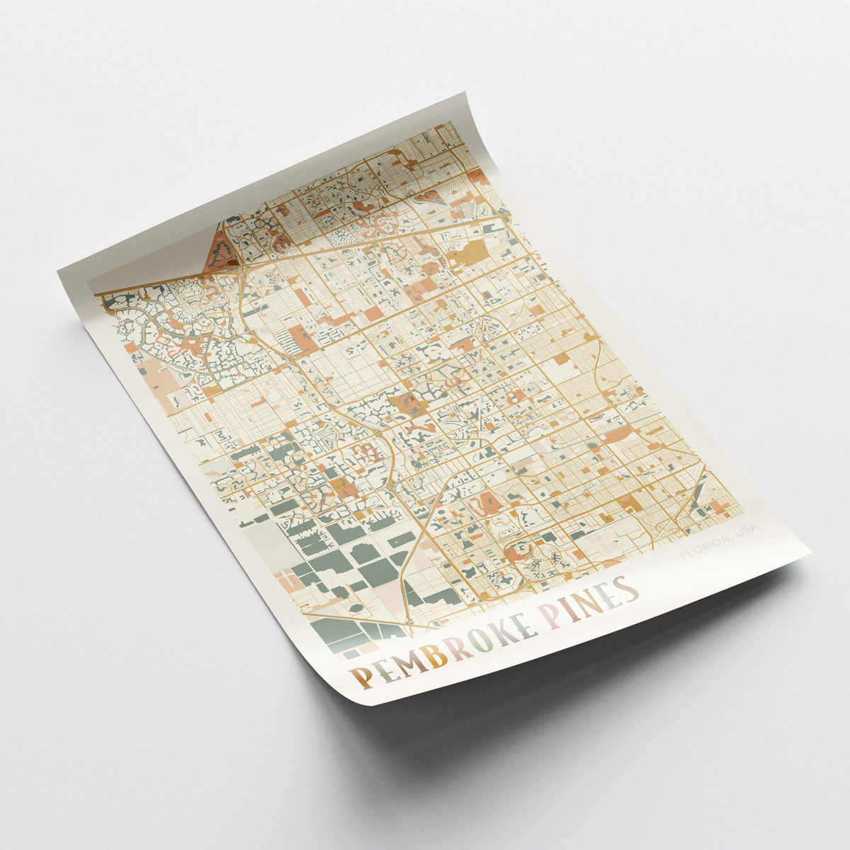 pembroke pines, florida map poster - image 4