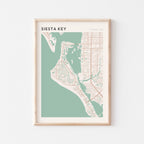 siesta key, florida map poster - image 1