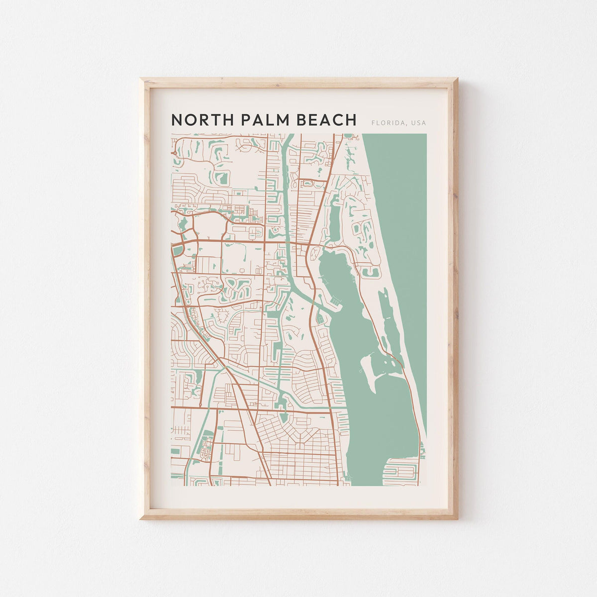 north palm beach, florida map poster - image 1