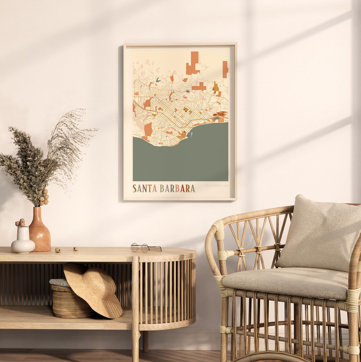 santa barbara, california map poster - image 3