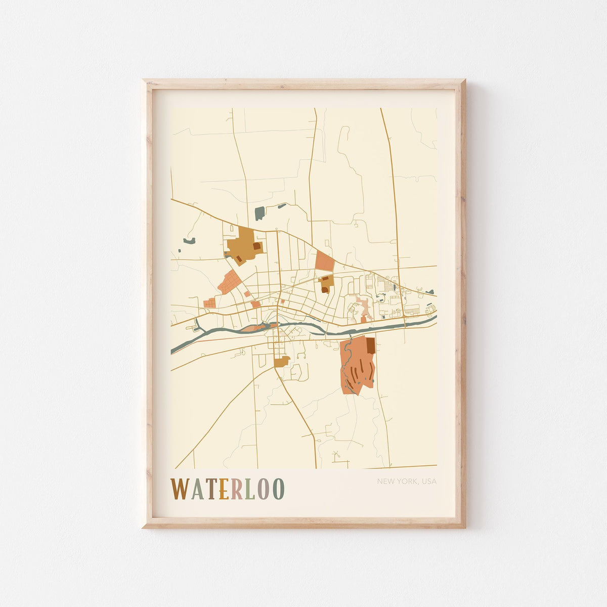 waterloo, new york map poster - image 1