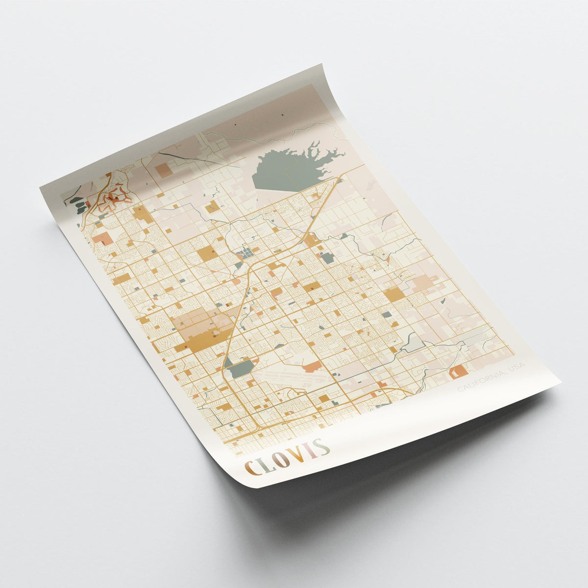 clovis, california map poster - image 4