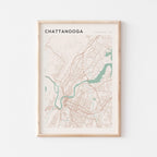 chattanooga, tennessee map poster - image 1