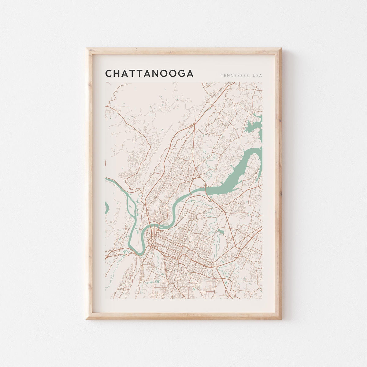 chattanooga, tennessee map poster - image 1