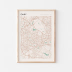 cary, north carolina map poster - image 1