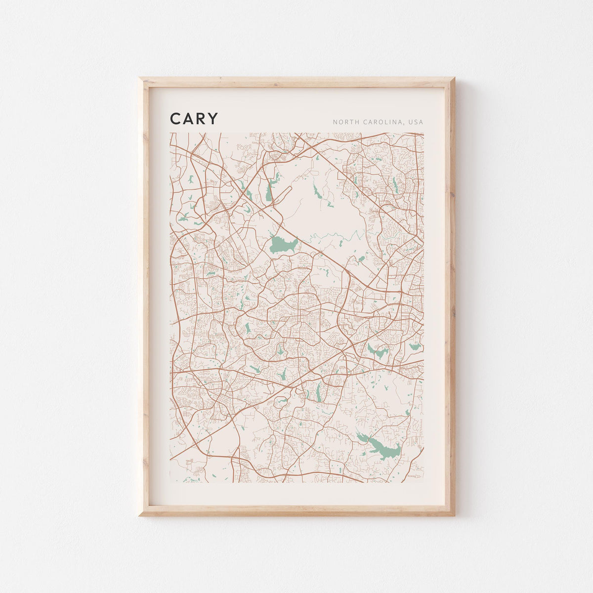 cary, north carolina map poster - image 1