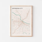 jefferson city, missouri map poster - image 1