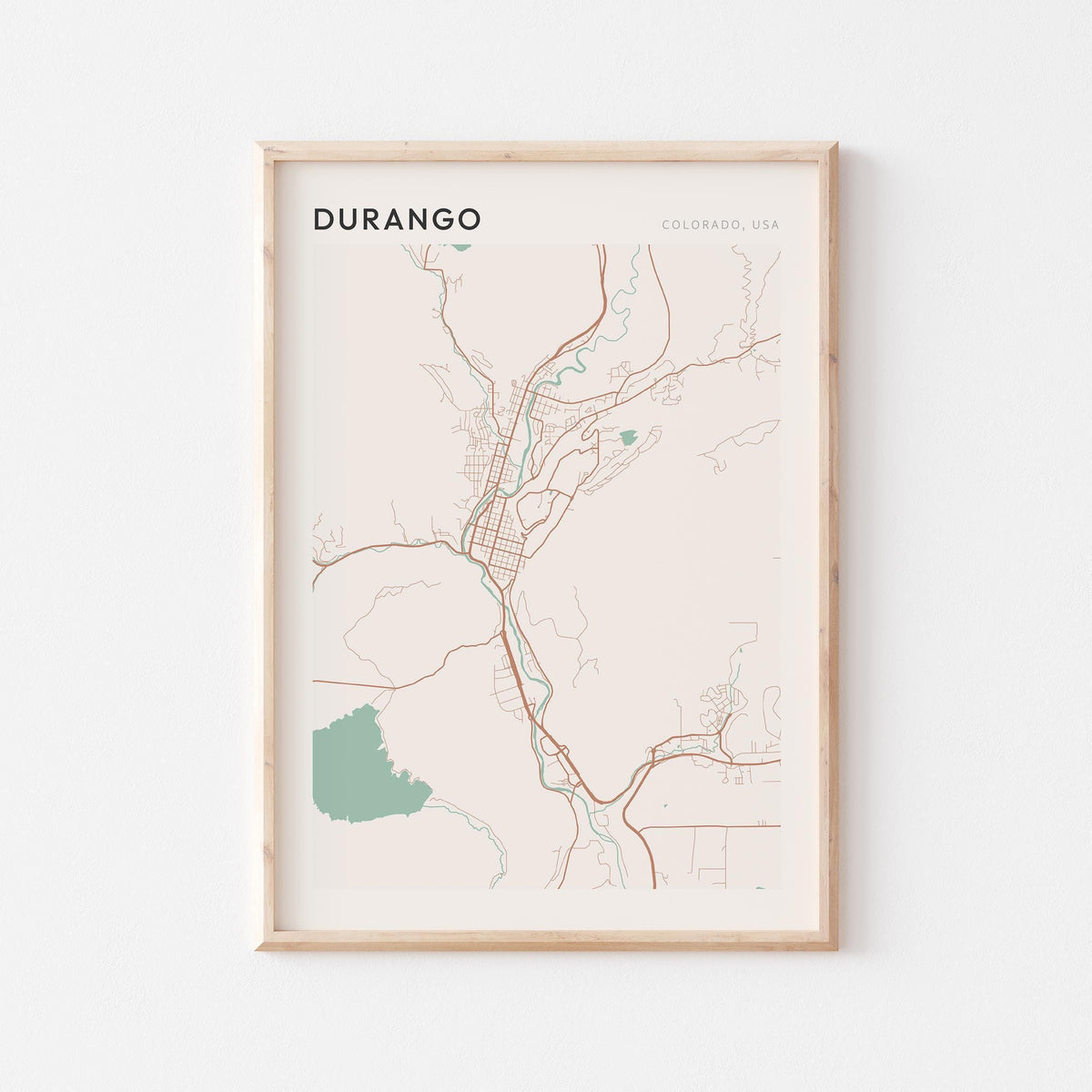 durango, colorado map poster - image 1