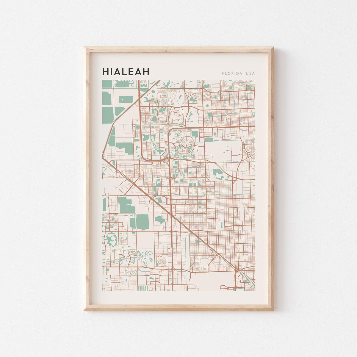 hialeah, florida map poster - image 1