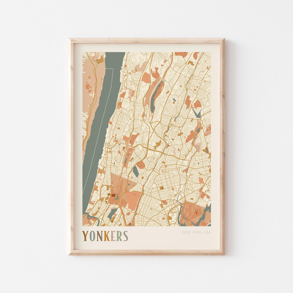 yonkers, new york map poster - image 1