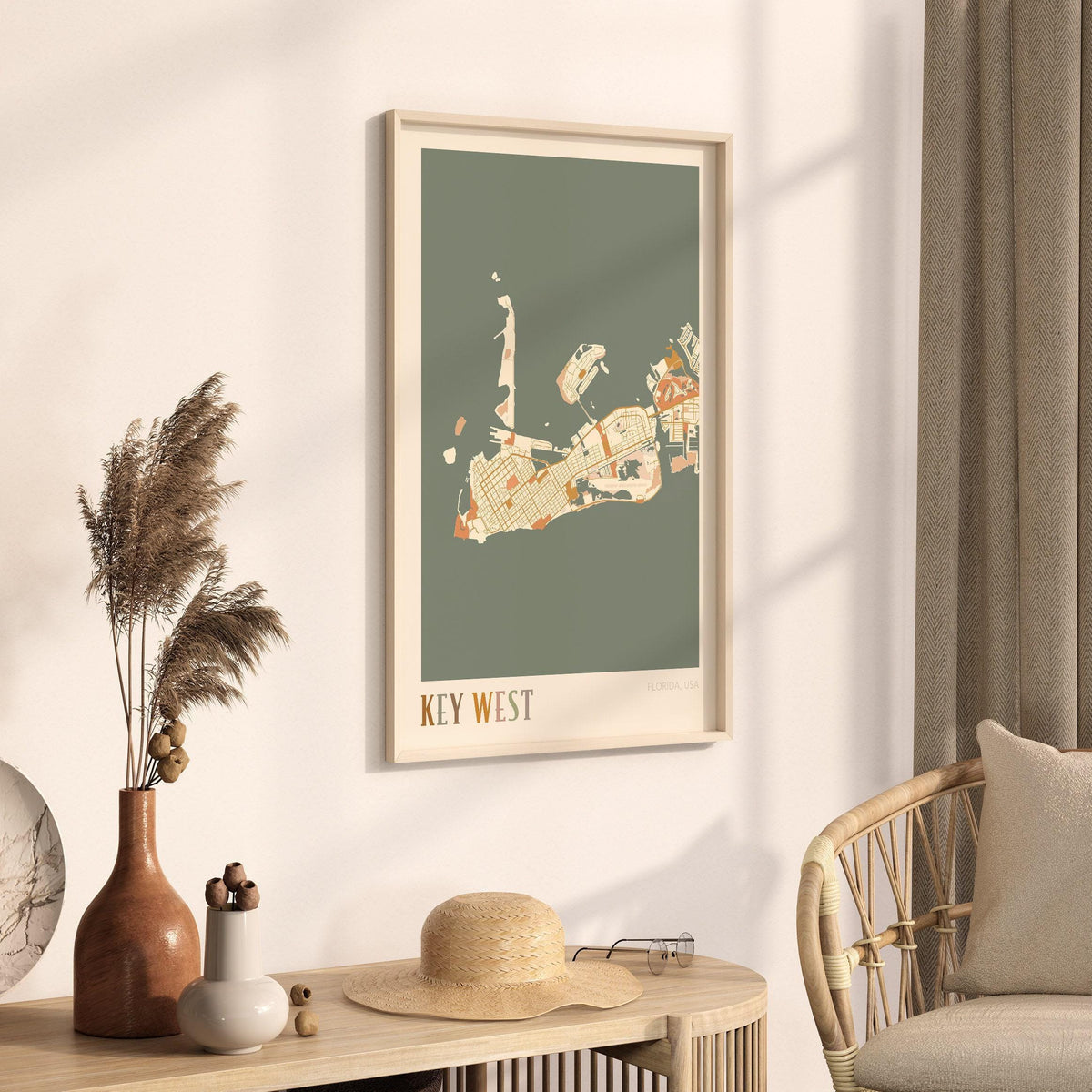 key west, florida map poster - image 2