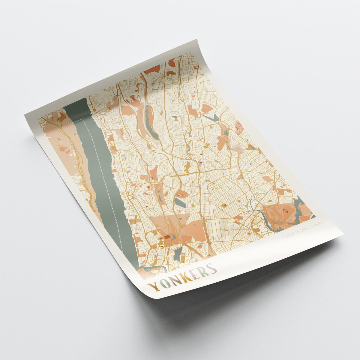 yonkers, new york map poster - image 4