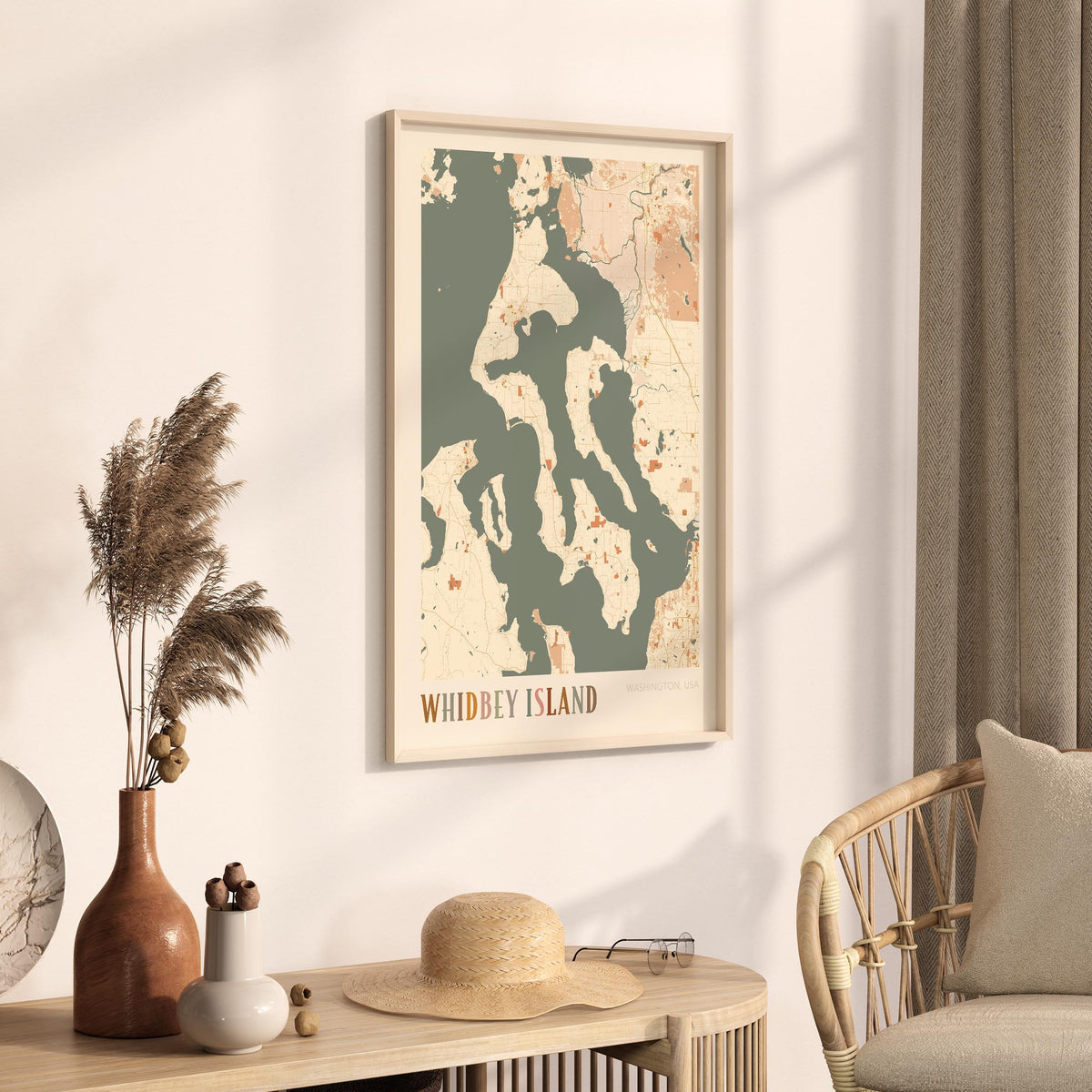 whidbey island, washington map poster - image 2