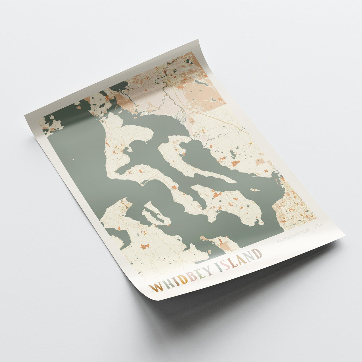 whidbey island, washington map poster - image 4