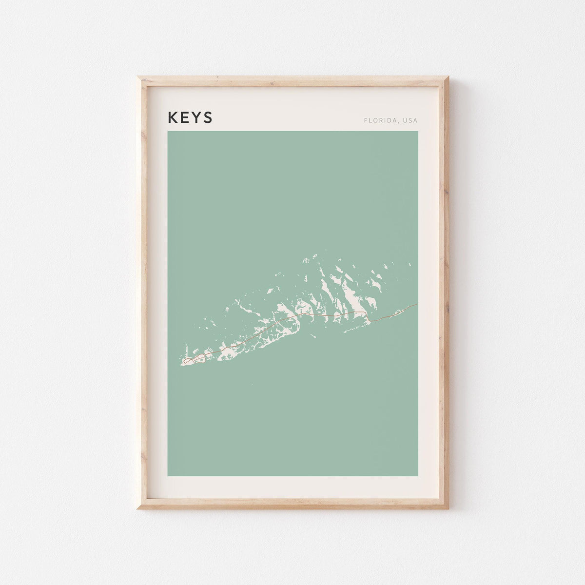florida keys, florida map poster - image 1