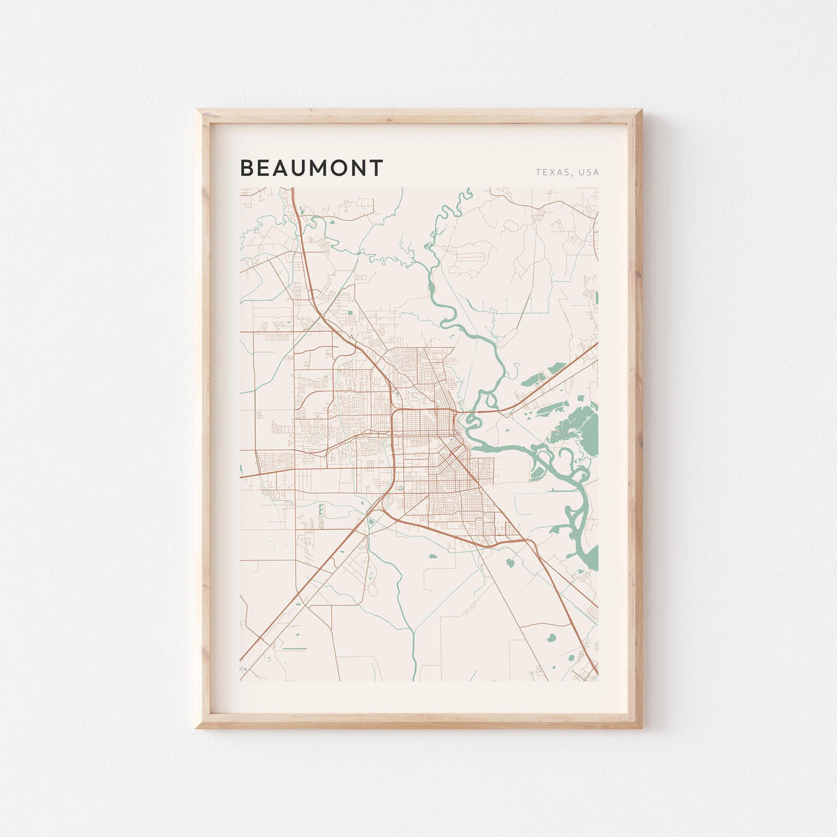 beaumont, texas map poster - image 1