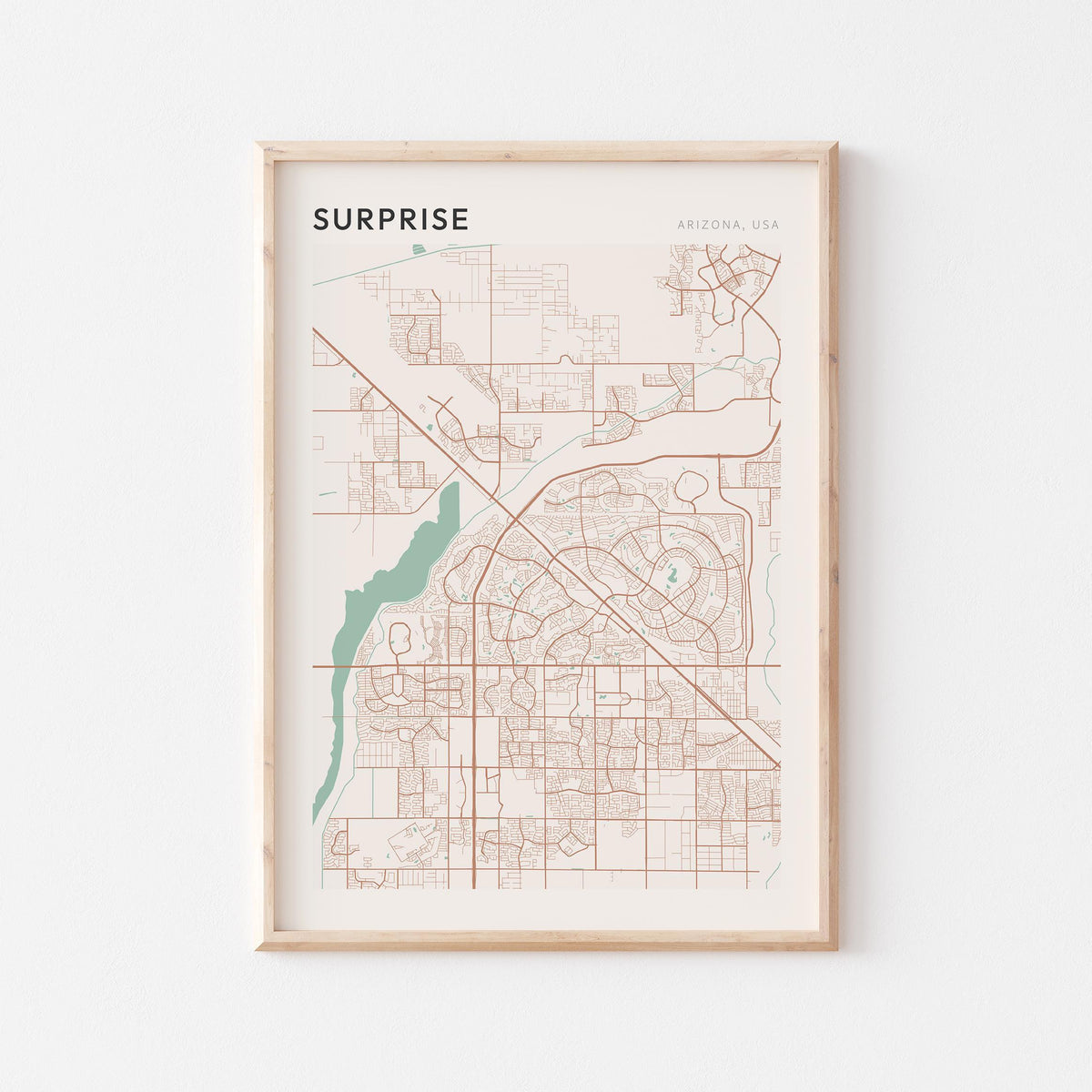 surprise arizona map poster - image 1