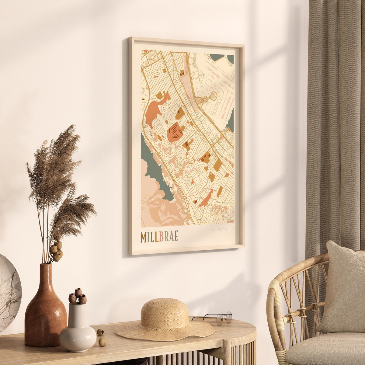 millbrae, california map poster - image 2