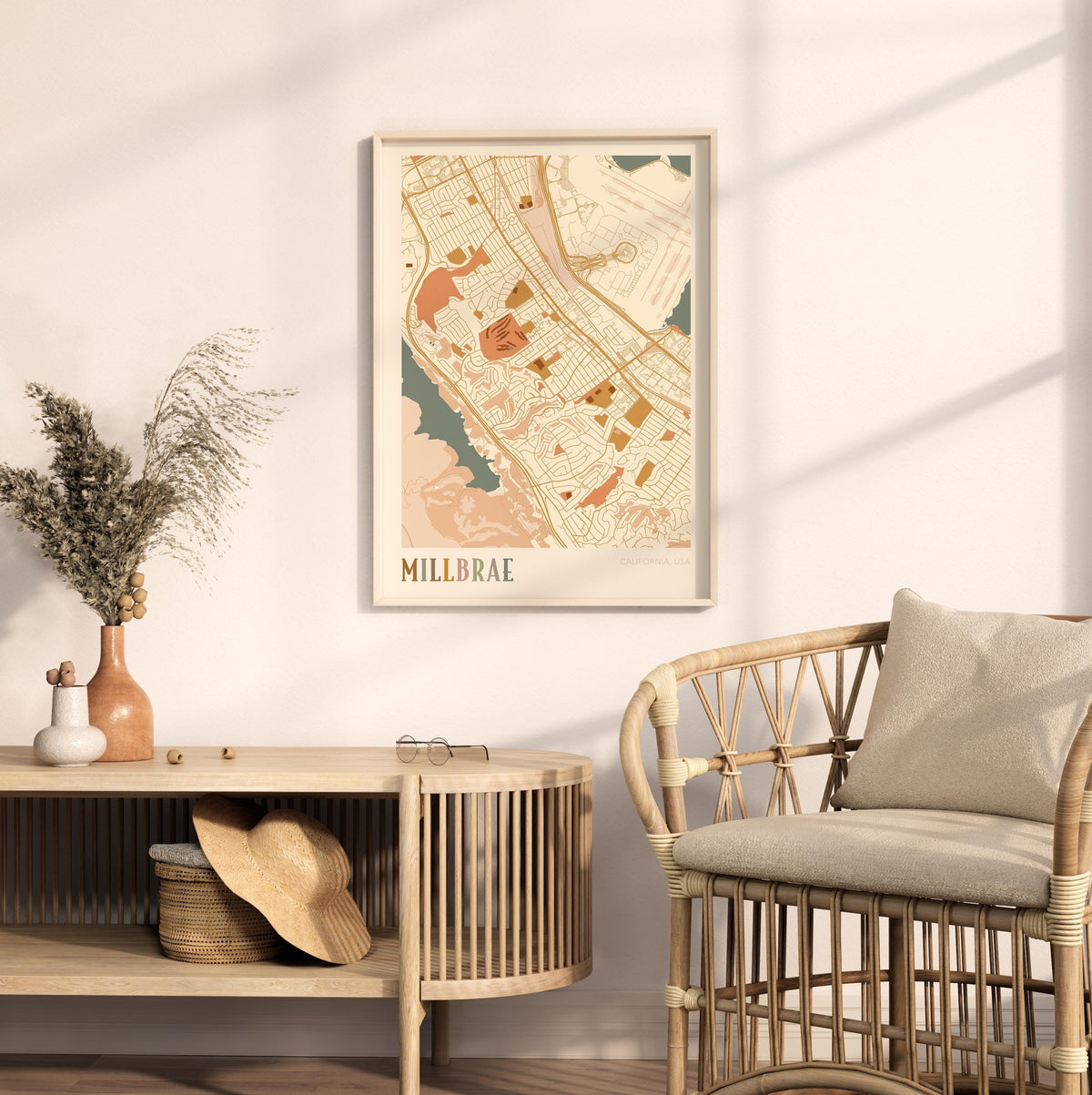 millbrae, california map poster - image 3