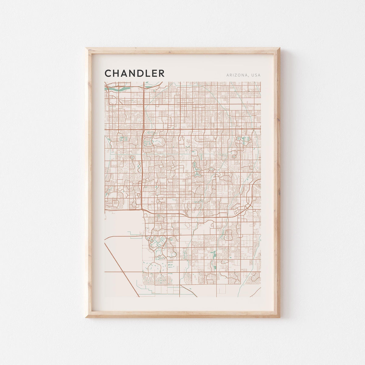 chandler, arizona map poster - image 1