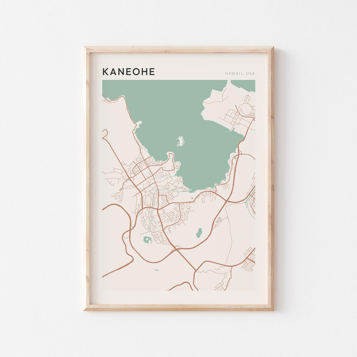 kaneohe, hawaii map poster - image 1
