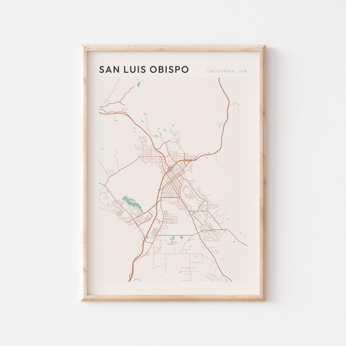 san luis obispo, california map poster - image 1