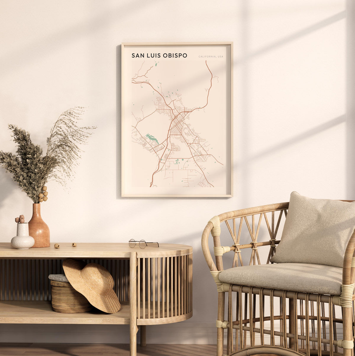 san luis obispo, california map poster - image 3