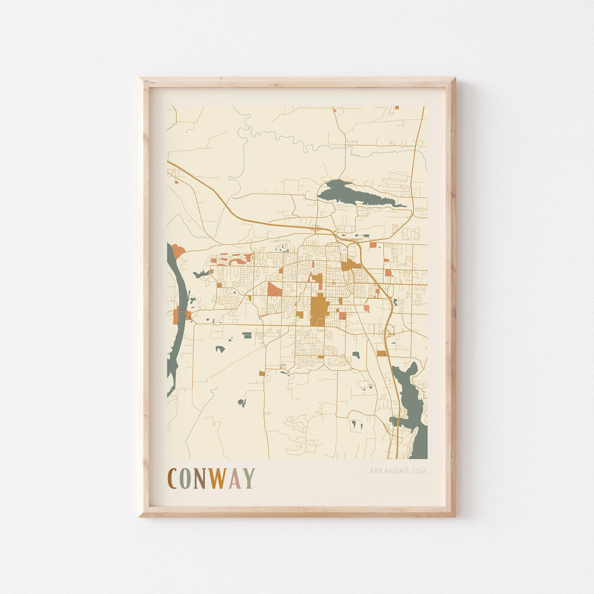 conway, arkansas map poster - image 1