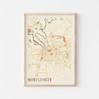 montgomery, alabama map poster - image 1