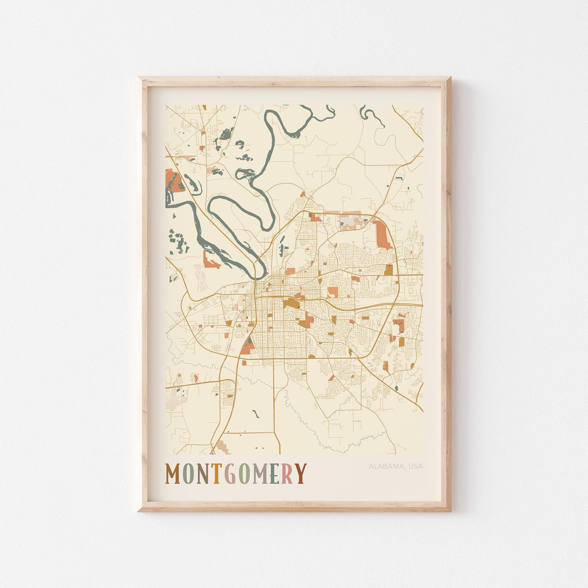 montgomery, alabama map poster - image 1