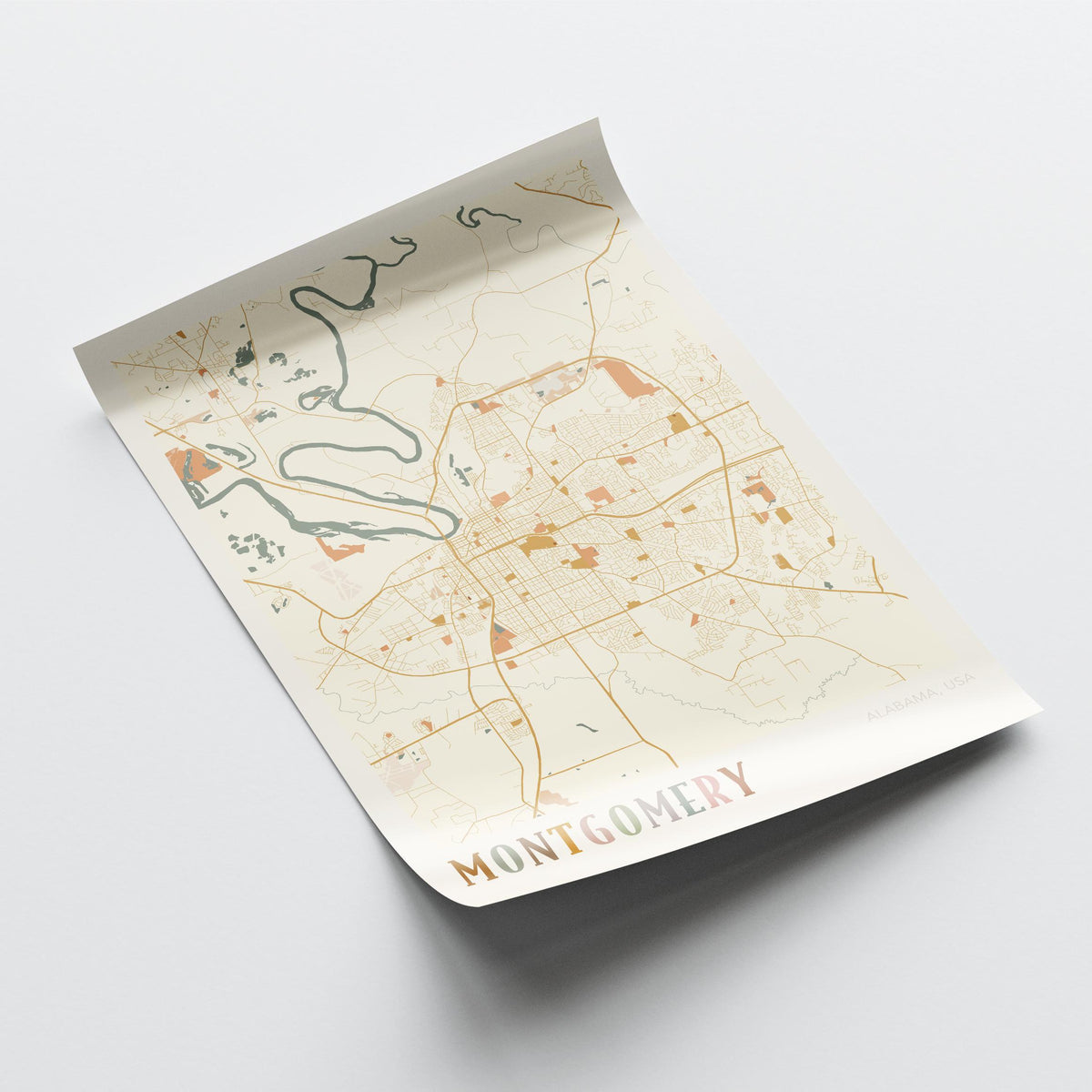 montgomery, alabama map poster - image 4