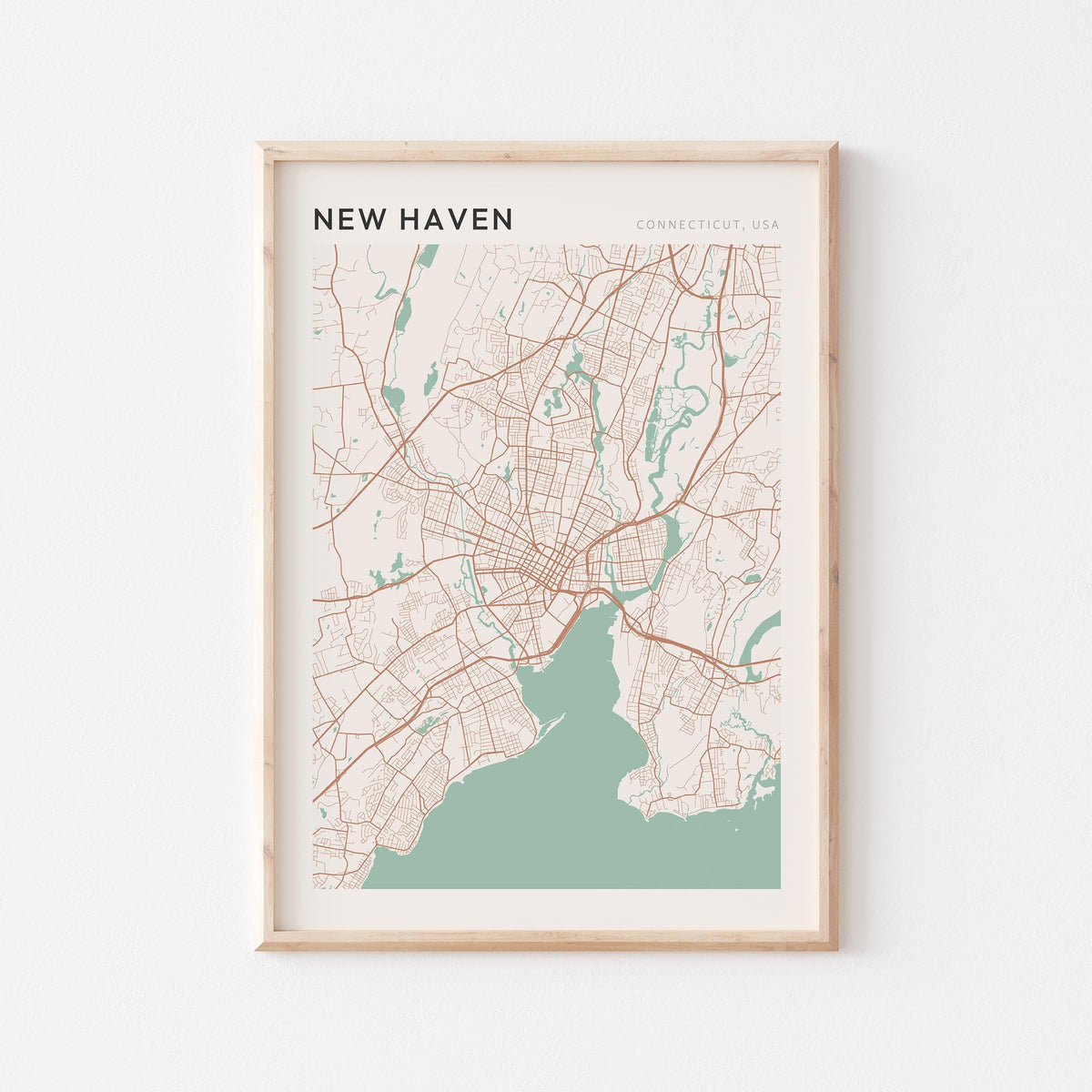 new haven, connecticut map poster - image 1