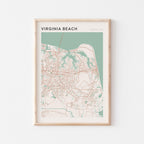 virginia beach, virginia map poster - image 1