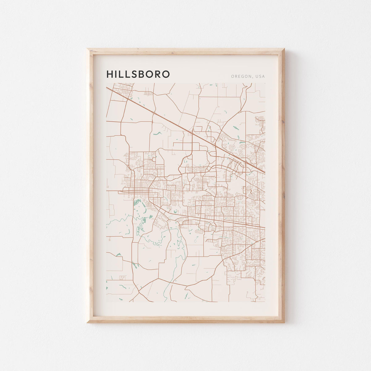 hillsboro, oregon map poster - image 1