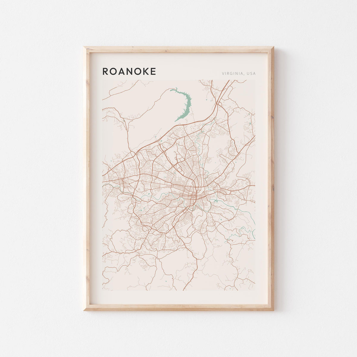 roanoke, virginia map poster - image 1