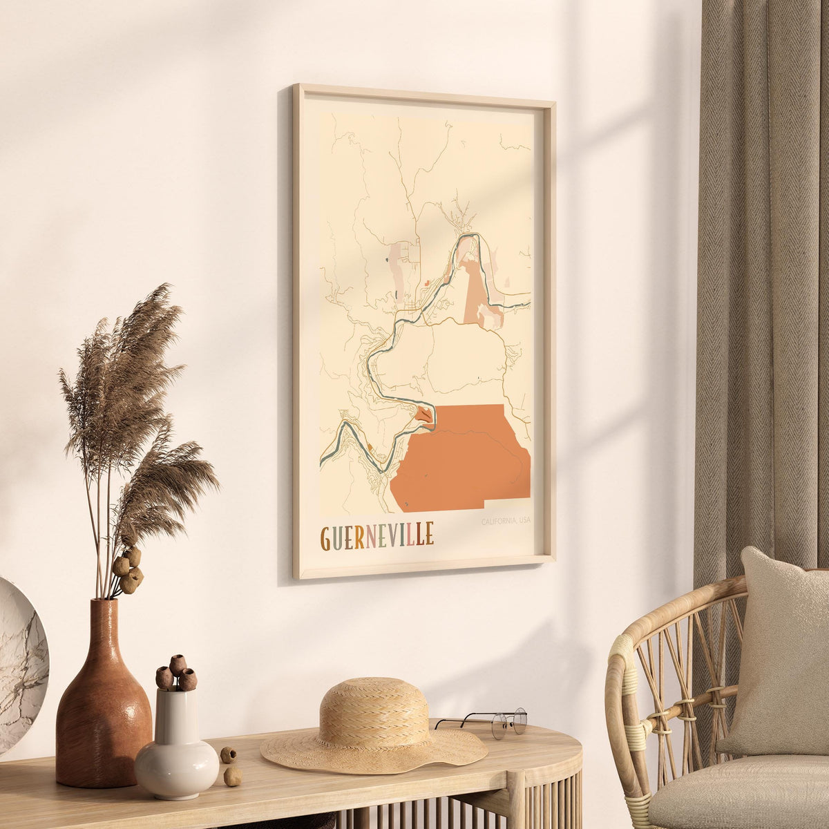 guerneville, california map poster - image 2