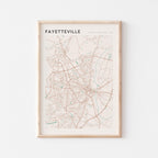 fayetteville, north carolina map poster - image 1