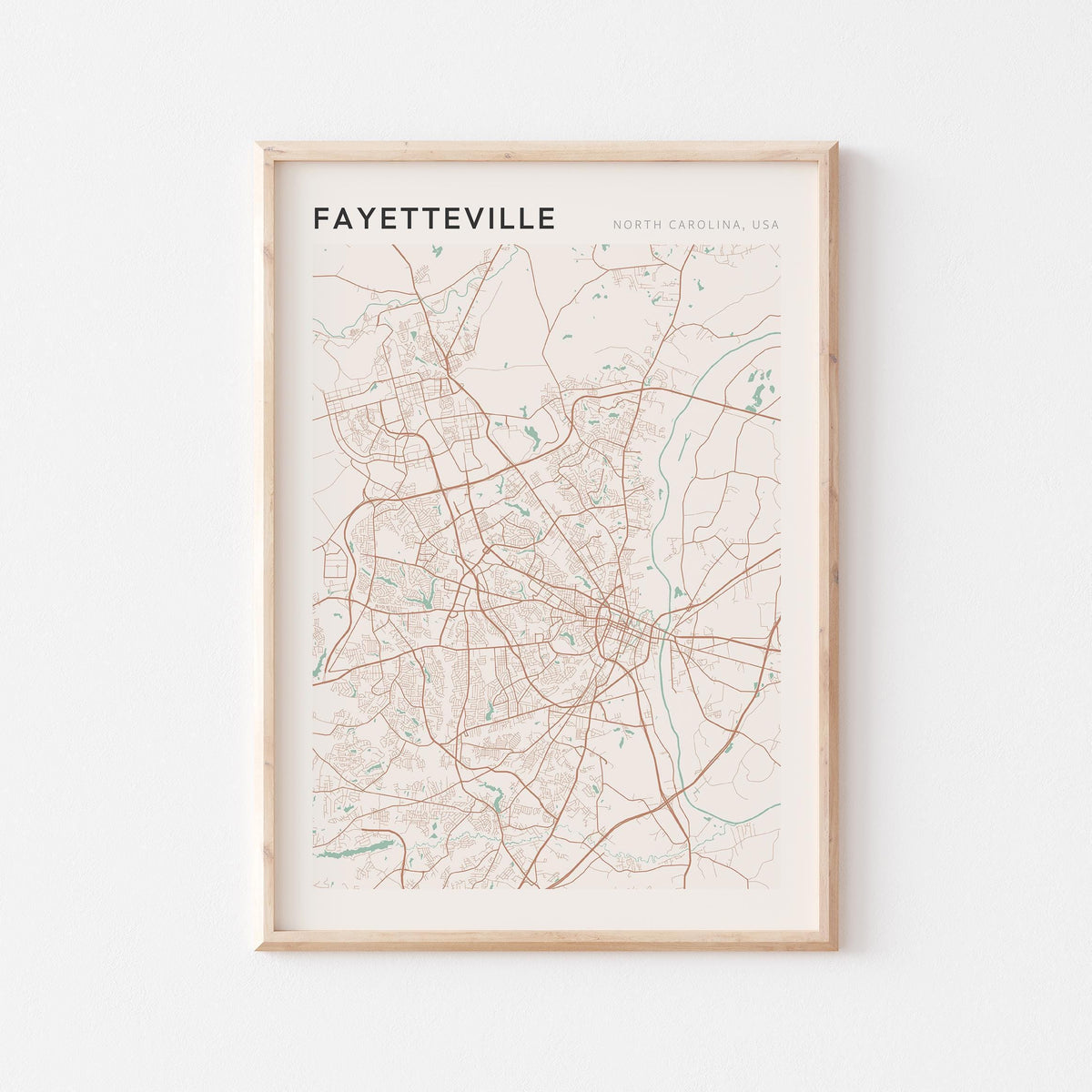 fayetteville, north carolina map poster - image 1