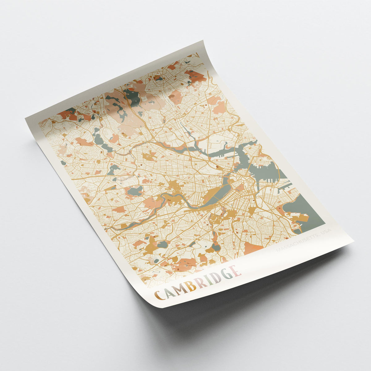 cambridge, massachusetts map poster - image 4