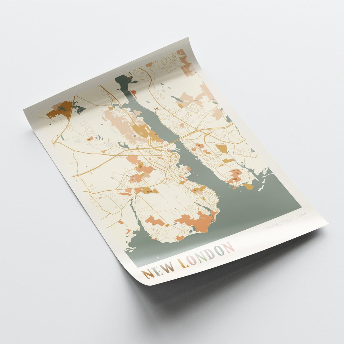 new london, connecticut map poster - image 4