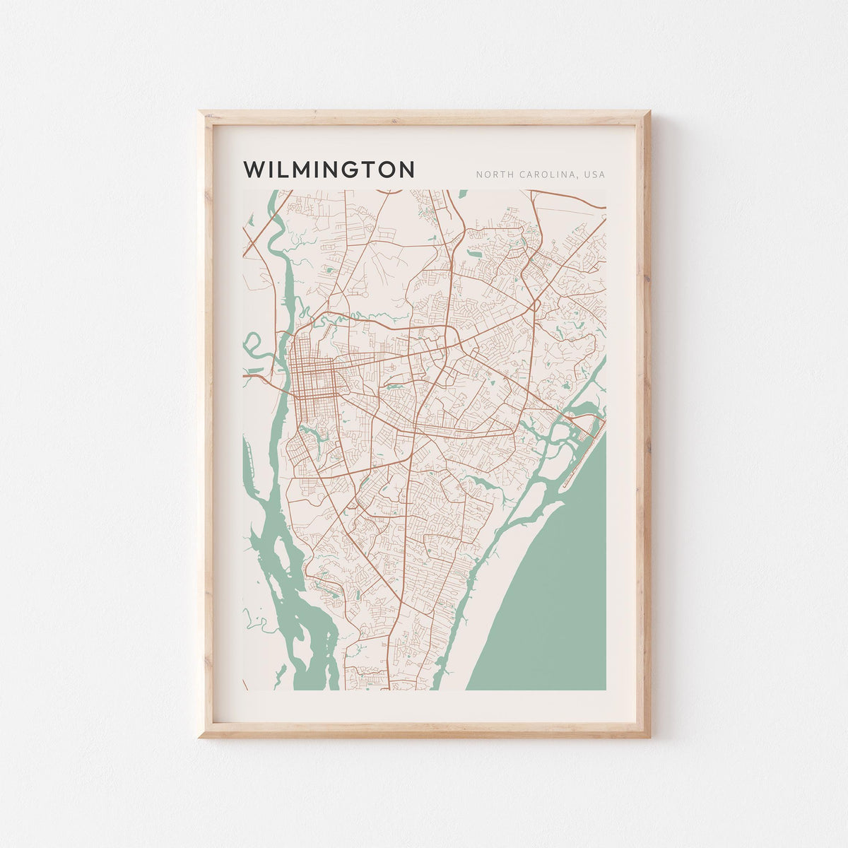 wilmington, north carolina map poster - image 1