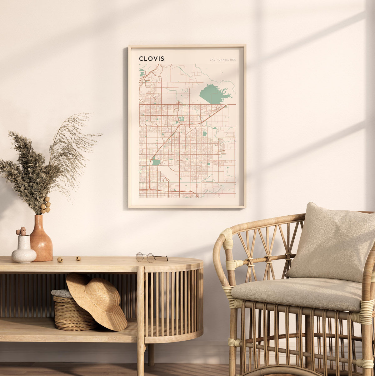 clovis, california map poster - image 3