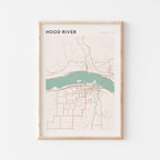 hood river, oregon map poster - image 1