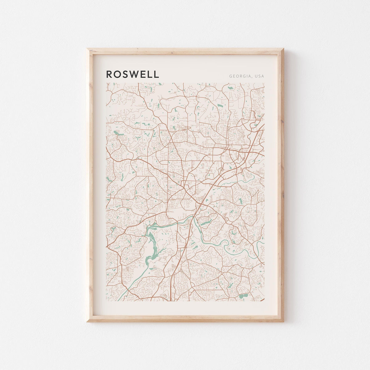 roswell, georgia map poster - image 1