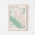 newport news, virginia map poster - image 1